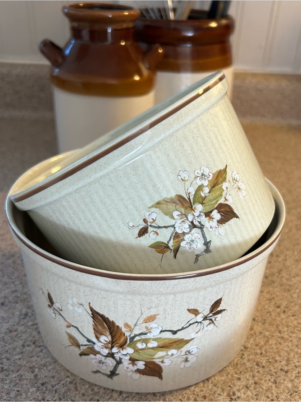 Royal Doulton Wild Cherry Lambethware Serving Bowls Set 2 Vintage England
